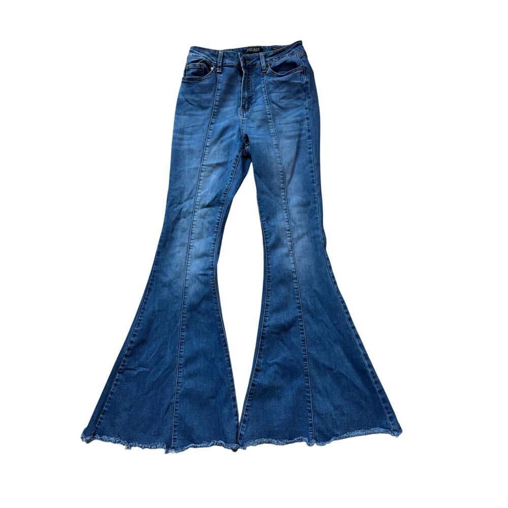 Judy Blue Women's High Rise Super Flare Fit Seam Blue Denim Jeans Size 5/27